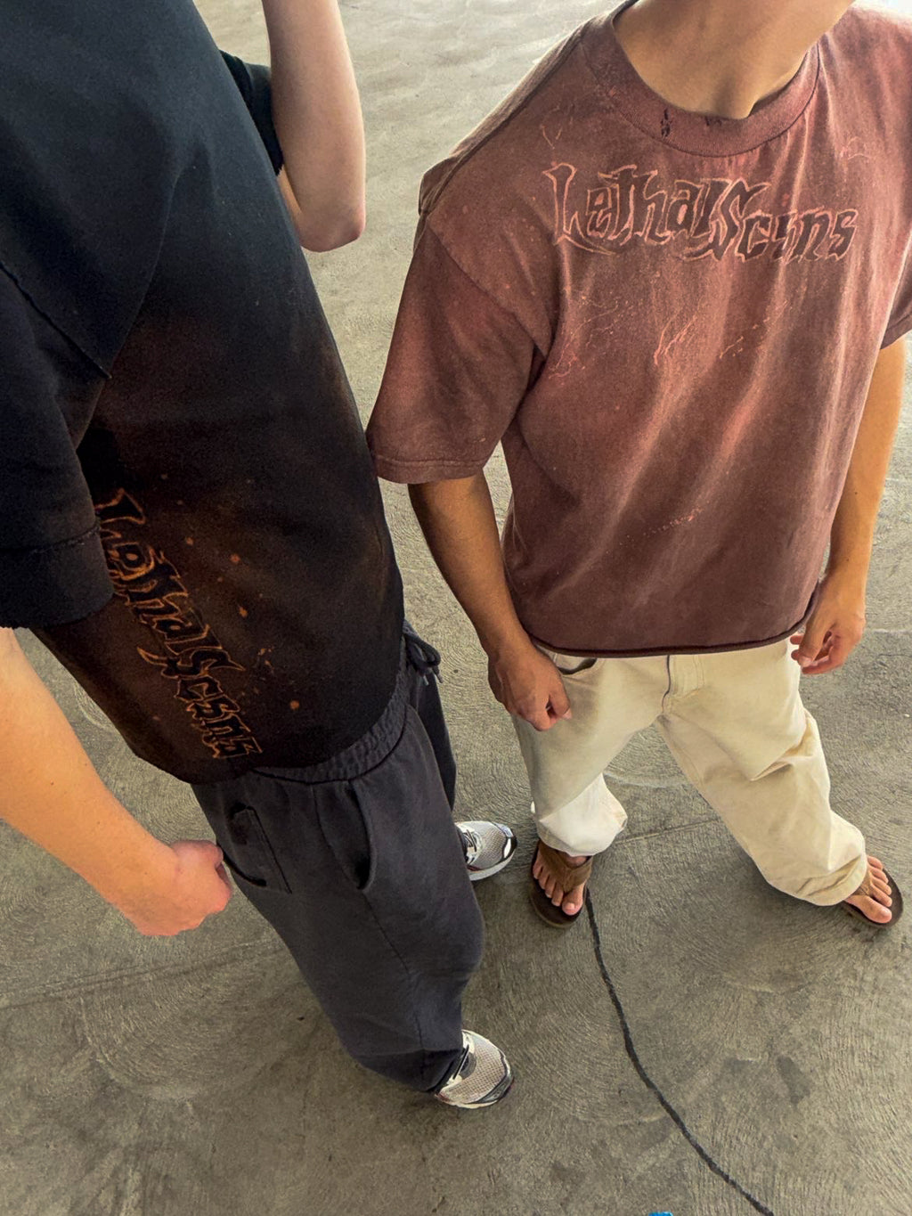 classic bleached shoulder design tee