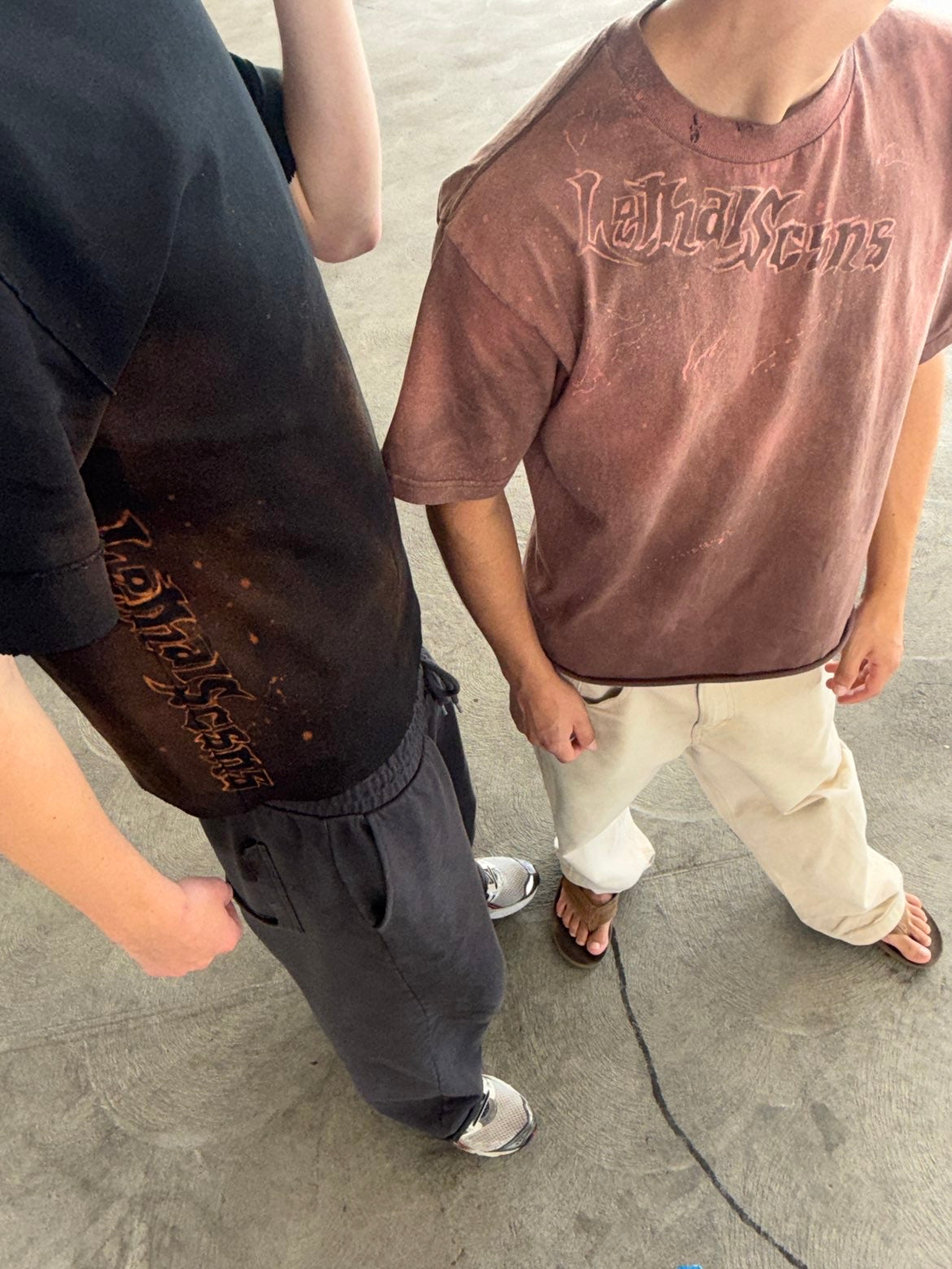 classic bleached side design tee