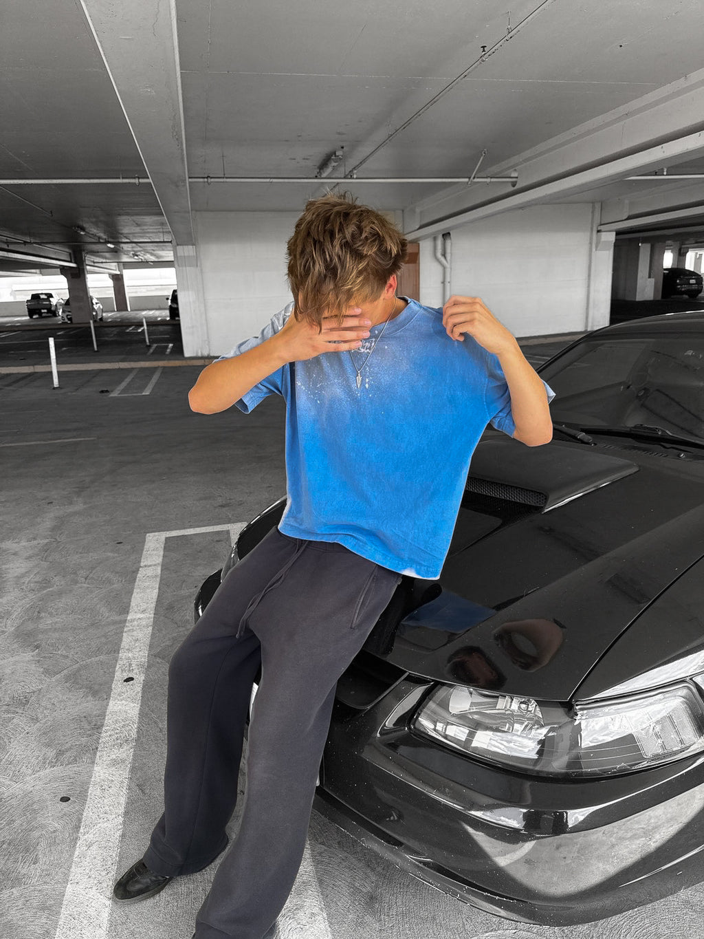 classic bleached shoulder design tee